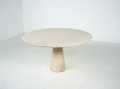 Pamono Mid-Century Travertine Dining Table in the style of Angelo Mangiarotti, Italy, 1970s Clearance