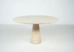 Pamono Mid-Century Travertine Dining Table in the style of Angelo Mangiarotti, Italy, 1970s Clearance