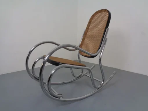 Pamono Mid-Century Tubular Steel & Mesh Rocking Chair, 1960s Outlet