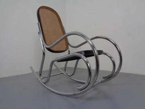 Pamono Mid-Century Tubular Steel & Mesh Rocking Chair, 1960s Outlet