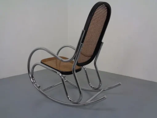 Pamono Mid-Century Tubular Steel & Mesh Rocking Chair, 1960s Outlet