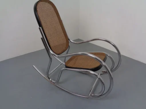 Pamono Mid-Century Tubular Steel & Mesh Rocking Chair, 1960s Outlet