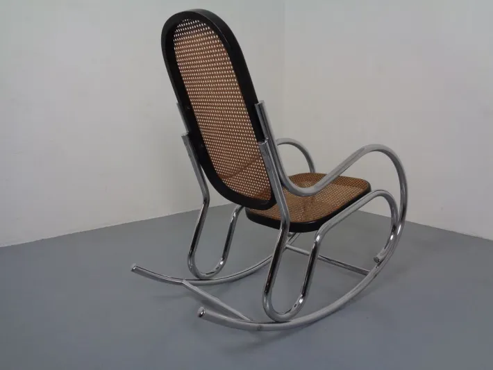 Pamono Mid-Century Tubular Steel & Mesh Rocking Chair, 1960s Outlet