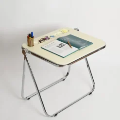 Pamono Mid-Century White Platone Folding Desk attributed to Giancarlo Piretti for Castelli, 1969 Outlet