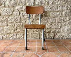 Pamono Mid-Century Wood & Metal Children's Chair, 1950s Clearance