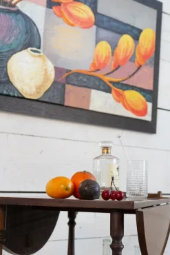 Pamono Mid-Century Wooden Bar Trolley with Stripes, 1960s New