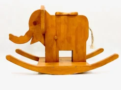 Pamono Mid-Century Wooden Rocking Elephant, 1960s Clearance