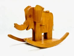 Pamono Mid-Century Wooden Rocking Elephant, 1960s Clearance