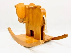 Pamono Mid-Century Wooden Rocking Elephant, 1960s Clearance