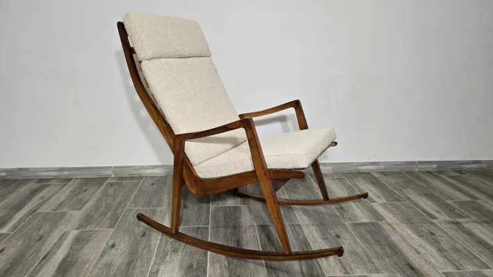Pamono Mid-Century Wooden Rocking Chair