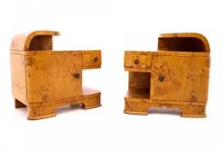 Pamono Mid-20th Century Art Deco Bedside Tables, Poland, 1940s, Set of 2 Sale