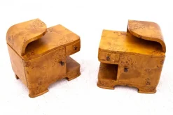 Pamono Mid-20th Century Art Deco Bedside Tables, Poland, 1940s, Set of 2 Sale