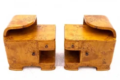 Pamono Mid-20th Century Art Deco Bedside Tables, Poland, 1940s, Set of 2 Sale