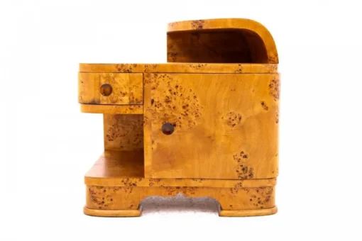 Pamono Mid-20th Century Art Deco Bedside Tables, Poland, 1940s, Set of 2 Sale
