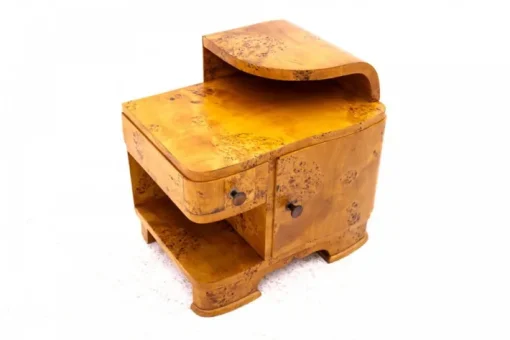 Pamono Mid-20th Century Art Deco Bedside Tables, Poland, 1940s, Set of 2 Sale