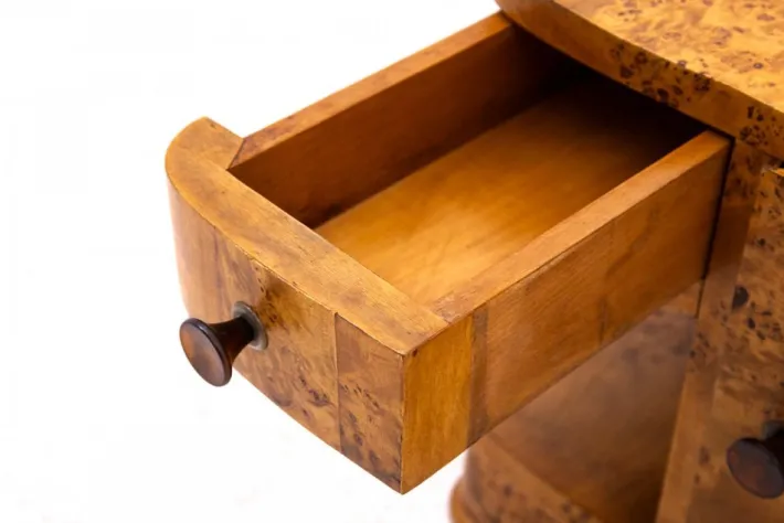 Pamono Mid-20th Century Art Deco Bedside Tables, Poland, 1940s, Set of 2 Sale