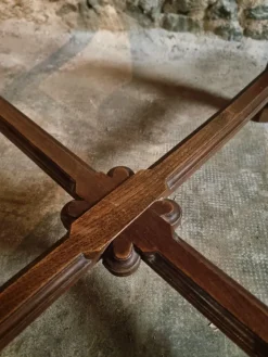 Pamono Mid-20th Century French Elm Marquetry Game Table with Intarsia Inlay and Round Corner Cutouts, 1950s Sale