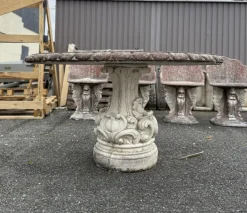 Pamono Mid-20th Century Round Table in Reconstituted Stone New