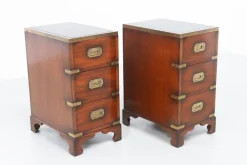 Pamono Military Campaign Bedside Chests, 1950s, Set of 2