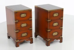 Pamono Military Campaign Bedside Chests, 1950s, Set of 2