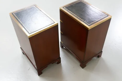 Pamono Military Campaign Bedside Chests, 1950s, Set of 2