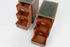 Pamono Military Campaign Bedside Chests, 1950s, Set of 2