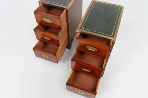 Pamono Military Campaign Bedside Chests, 1950s, Set of 2