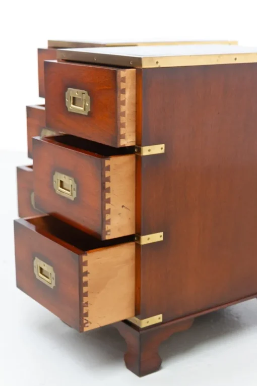 Pamono Military Campaign Bedside Chests, 1950s, Set of 2