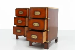 Pamono Military Campaign Bedside Chests, 1950s, Set of 2
