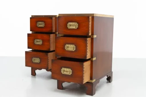 Pamono Military Campaign Bedside Chests, 1950s, Set of 2