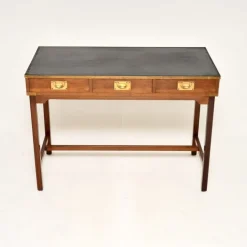 Pamono Military Campaign Yew Wood Desk, 1950s Sale