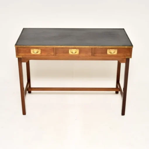 Pamono Military Campaign Yew Wood Desk, 1950s Sale
