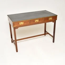 Pamono Military Campaign Yew Wood Desk, 1950s Sale