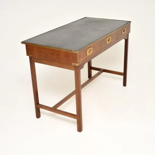 Pamono Military Campaign Yew Wood Desk, 1950s Sale