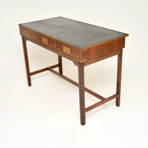 Pamono Military Campaign Yew Wood Desk, 1950s Sale