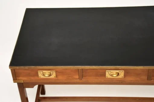 Pamono Military Campaign Yew Wood Desk, 1950s Sale