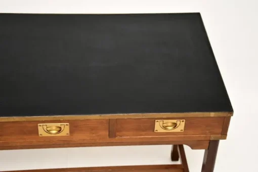 Pamono Military Campaign Yew Wood Desk, 1950s Sale