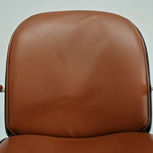 Pamono MiM Executive Chair in Natural Cognac Leather and Wood, 1970s Clearance
