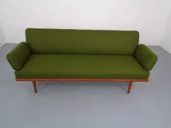 Pamono Minerva Teak & Kvadrat Hallingdal Daybed / Sofa by Peter Hvidt & Orla Mølgaard Nielsen for France & Son, Denmark, 1950s Clearance