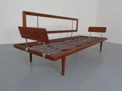 Pamono Minerva Teak & Kvadrat Hallingdal Daybed / Sofa by Peter Hvidt & Orla Mølgaard Nielsen for France & Son, Denmark, 1950s Clearance