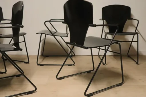 Pamono Minimalist Egoa 300 Chairs by Josep Mora, 1980s, Set of 6 Clearance