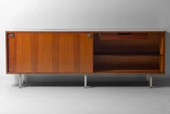 Pamono Minimalist Sideboard in Teak and Chrome by Alfred Hendrickx for Belform, 1960s New