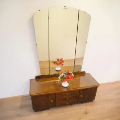 Pamono Mirror Dresser with Swivel Mirrors in Stained Flamed Birch, 1950s Outlet