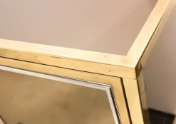 Pamono Mirror, Metal, Chrome and Brass Sideboard by Michel Pigneres, 1970s New