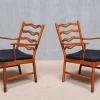 Pamono Model 1755 Armchairs by Ole Wanscher for Fritz Hansen, Denmark, 1940s, Set of 2 Outlet