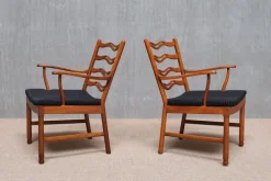 Pamono Model 1755 Armchairs by Ole Wanscher for Fritz Hansen, Denmark, 1940s, Set of 2 Outlet