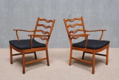 Pamono Model 1755 Armchairs by Ole Wanscher for Fritz Hansen, Denmark, 1940s, Set of 2 Outlet