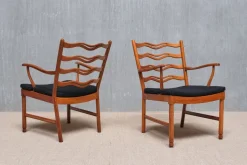 Pamono Model 1755 Armchairs by Ole Wanscher for Fritz Hansen, Denmark, 1940s, Set of 2 Outlet