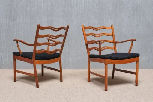Pamono Model 1755 Armchairs by Ole Wanscher for Fritz Hansen, Denmark, 1940s, Set of 2 Outlet