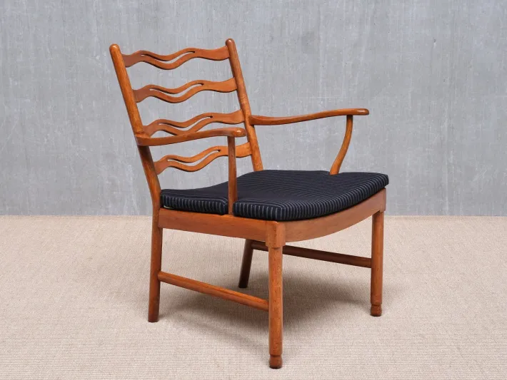 Pamono Model 1755 Armchairs by Ole Wanscher for Fritz Hansen, Denmark, 1940s, Set of 2 Outlet